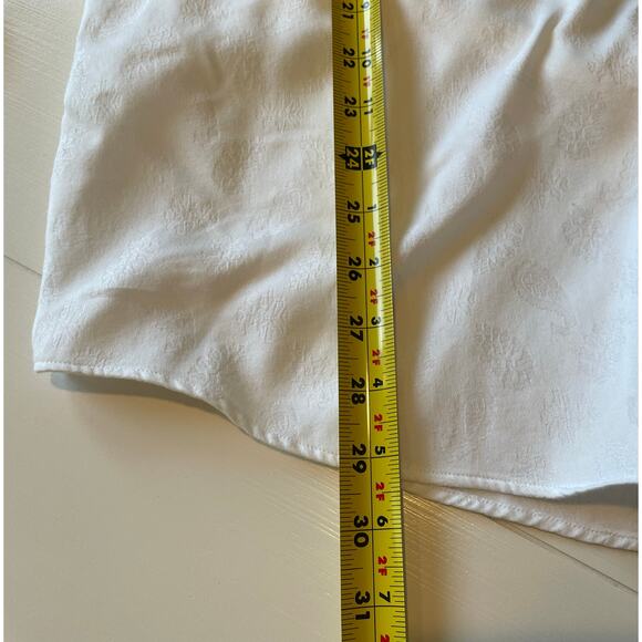 Johnston & Murphy Button Up Shirt Tailored Fit Sz L White Tonal Paisley Cotton - Picture 15 of 16